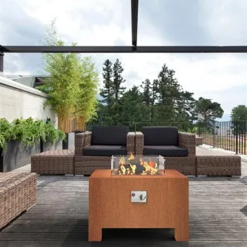 Gas heating table, Corten...