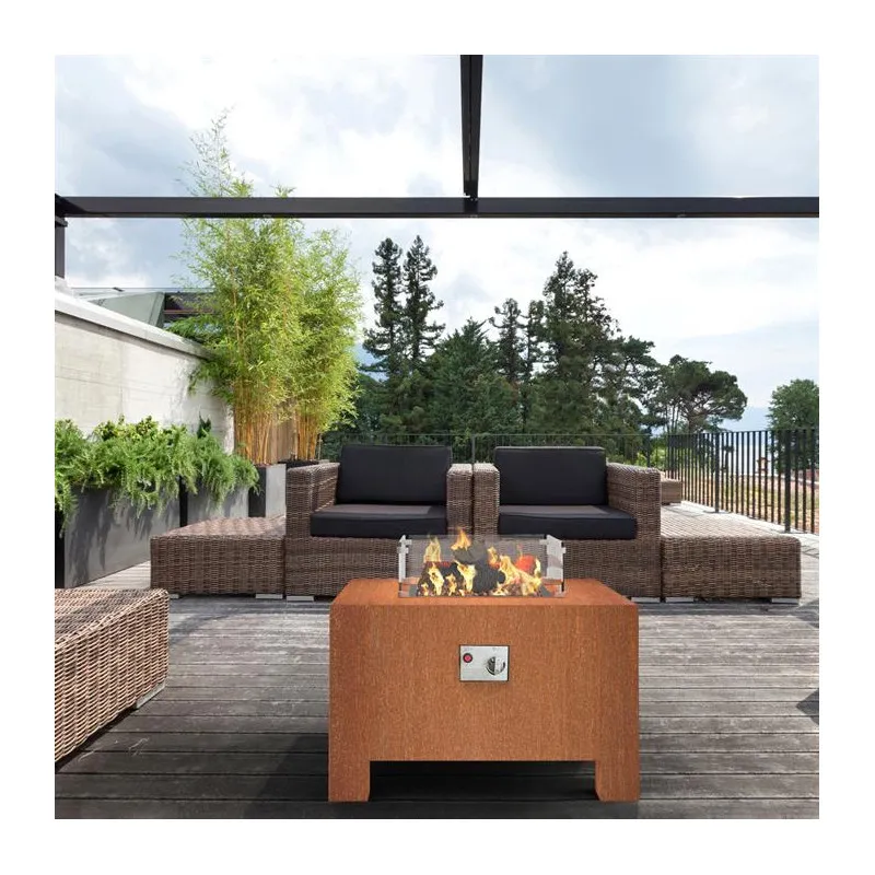 Gas heating table, Corten...