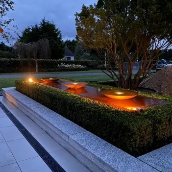 Corten Steel watertable with bowls - Water feature ADCBS2