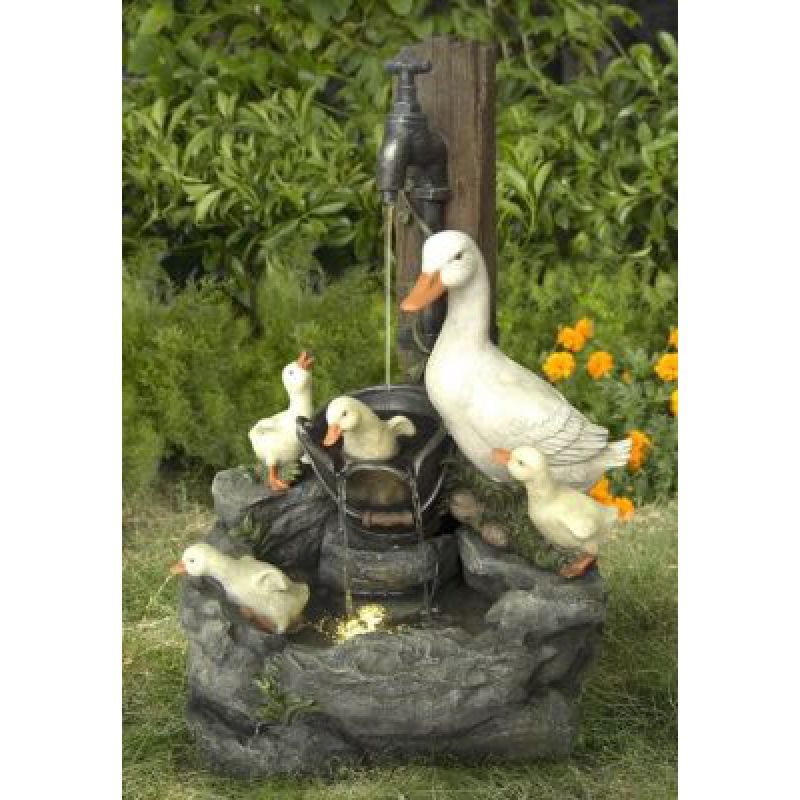 Ducks garden fountain, LED,...