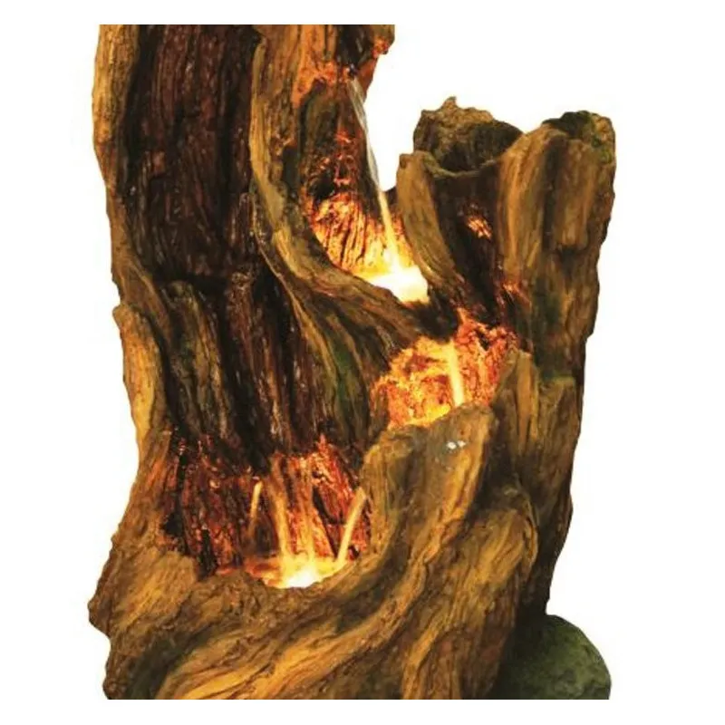 Bog Oak Falls Water Feature with LED Lights