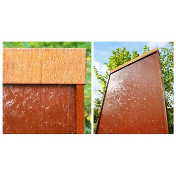 Fontanna,kaskada stal Corten, H 1,75 m wraz ze zmieniajacymi sie światłami