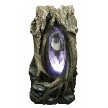 Baumstamm-Gartenbrunnen mit...