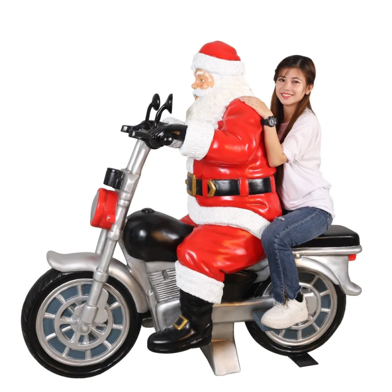 Santa Claus on a motorcycle