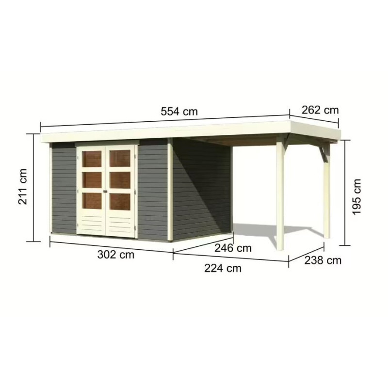 Gartenhaus Askola 5, grau,...