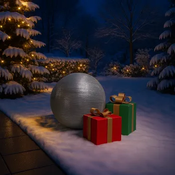 Boule en métal et tissu -...