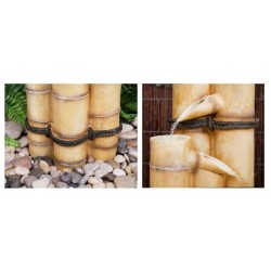 H 88cm White Ginko 5-Tier Bamboo Water Feature 