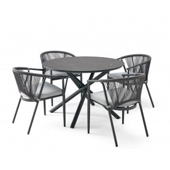 Kyoto 4 Seat Round Dining Set