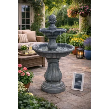 Grauer Solar Gartenbrunnen...