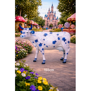 Krowa porcelanowa pomalowana