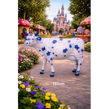 Krowa porcelanowa pomalowana