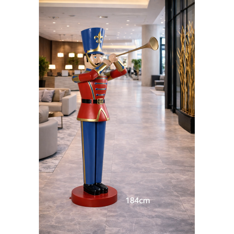 A soldier with a red trumpet