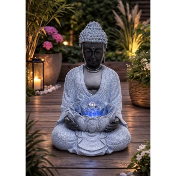 58 cm Solar Connor Buddha –...