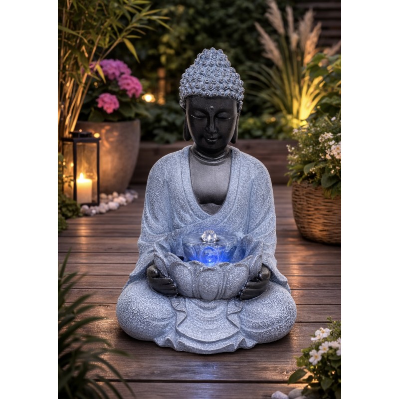 58 cm Solar Connor Buddha –...