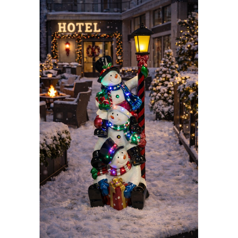 124 cm Stacked Snowmen...