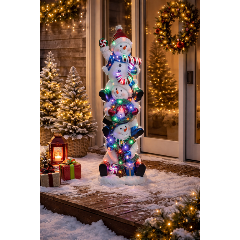 152 cm Stacked Joy Snowmen...