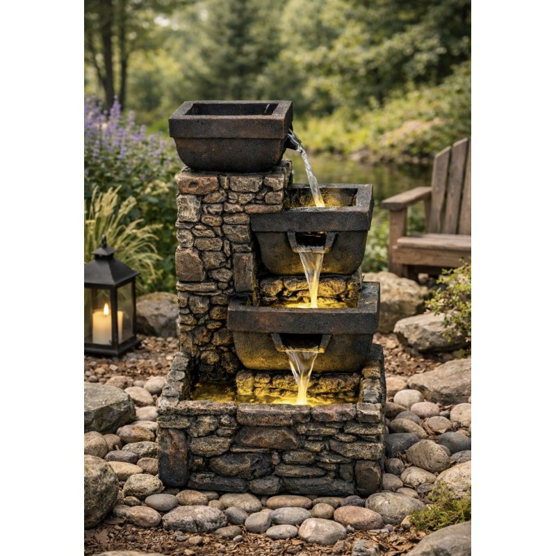 51 cm Solar Bowls on Stone...