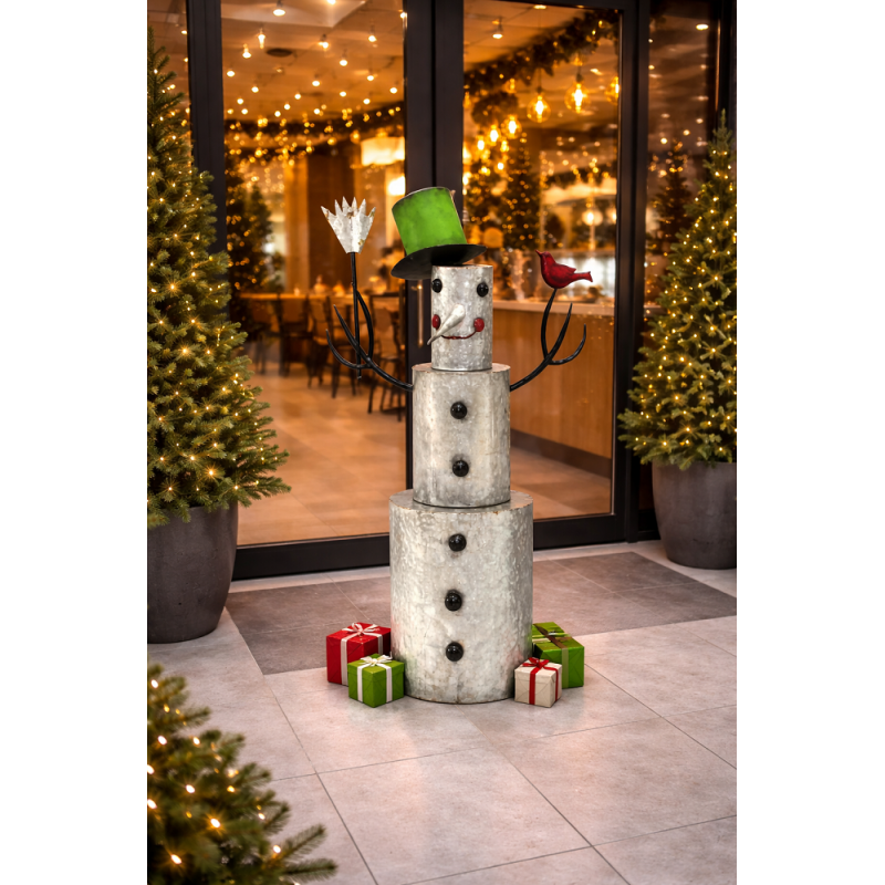 126cm Metalowy Bałwan LED –...