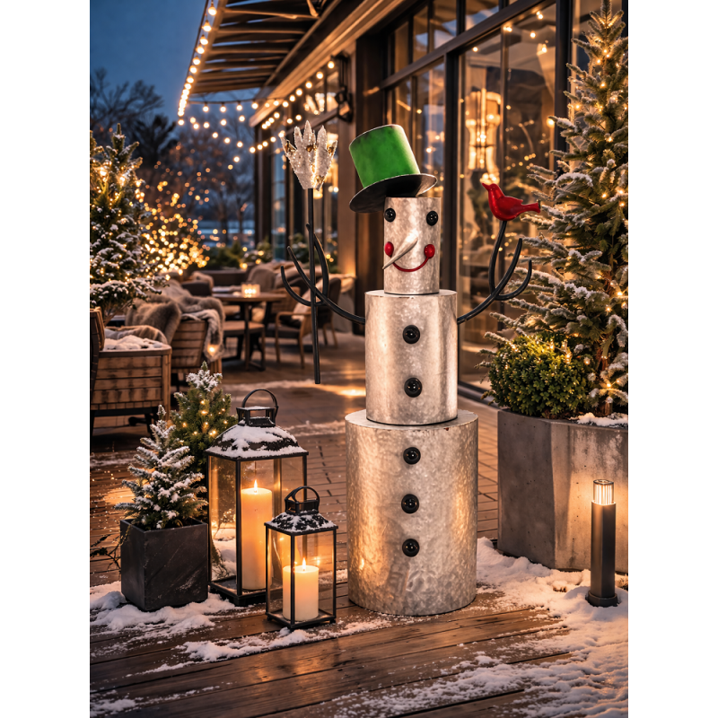126cm Metal Snowman LED...