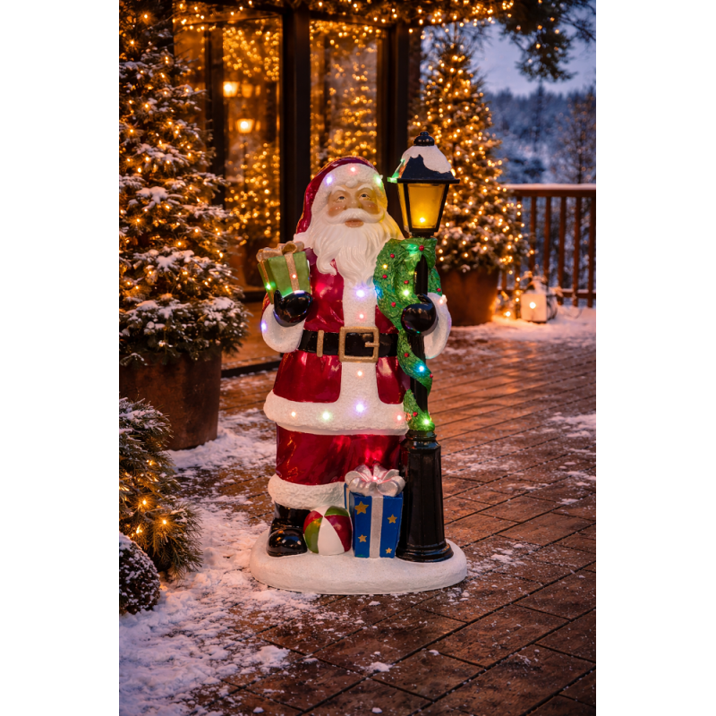 Santa at Lamp LED Christmas...