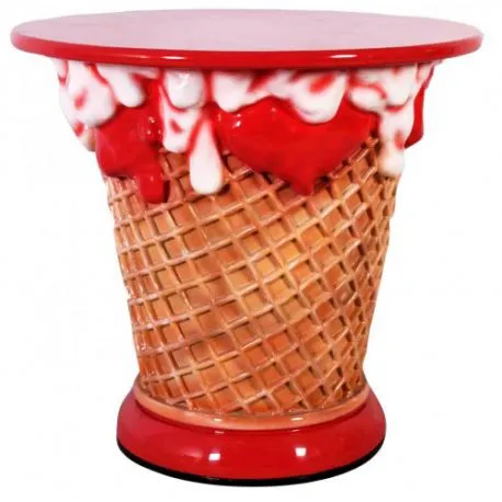 Lody truskawkowe - stół