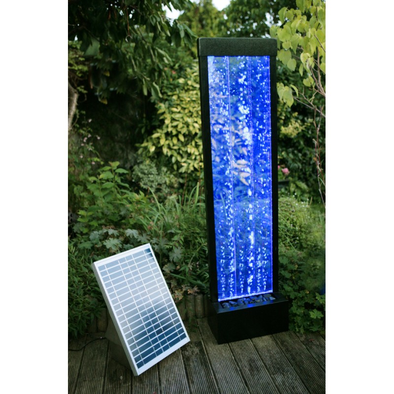 Solar/Mains Powered Bubble Water Wall with Colour Changing LED Lights - Indoor and Outdoor Use  4ft 9" / 150cm