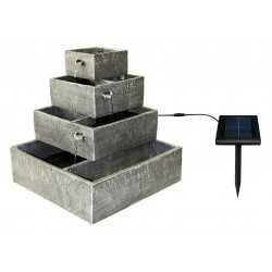 H42cm x W39cm Perth Square 4-Tier Solar Water Feature Cascading Herb Planter