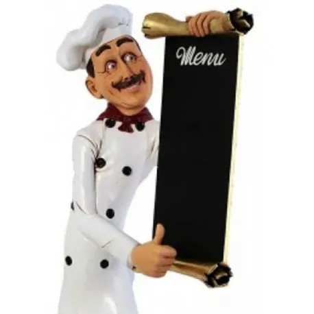 Hubený kuchař s menu