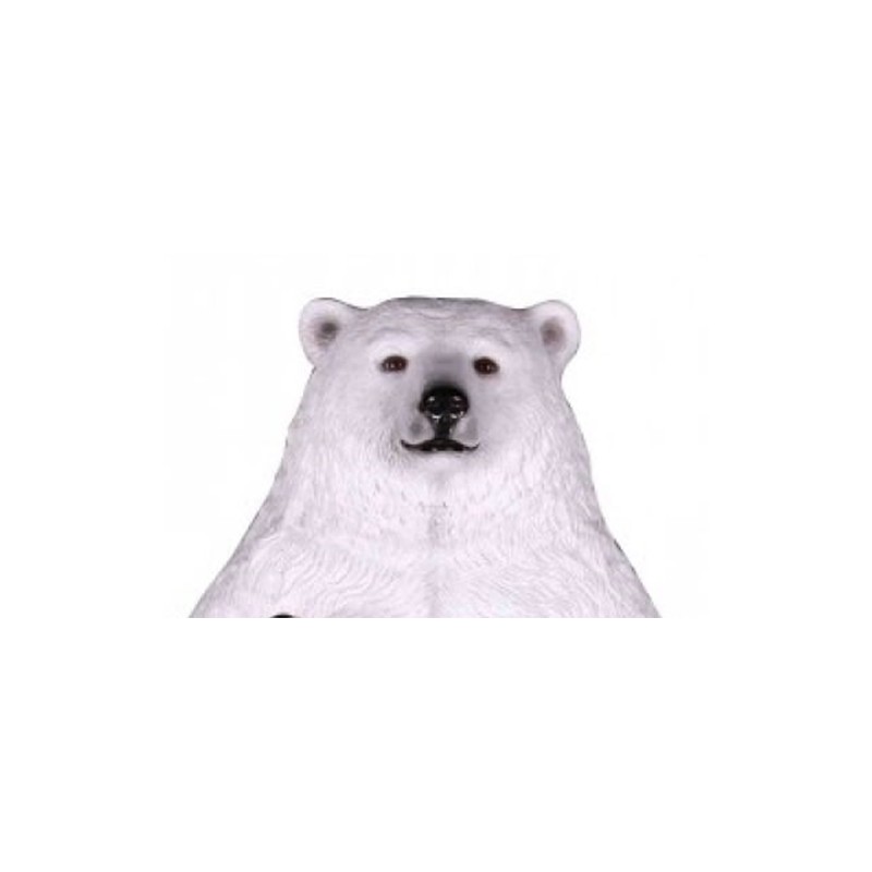 Огромный сидячий белый медведь