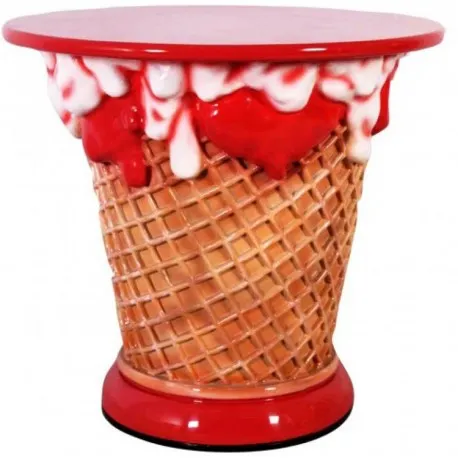 Lody truskawkowe - stół