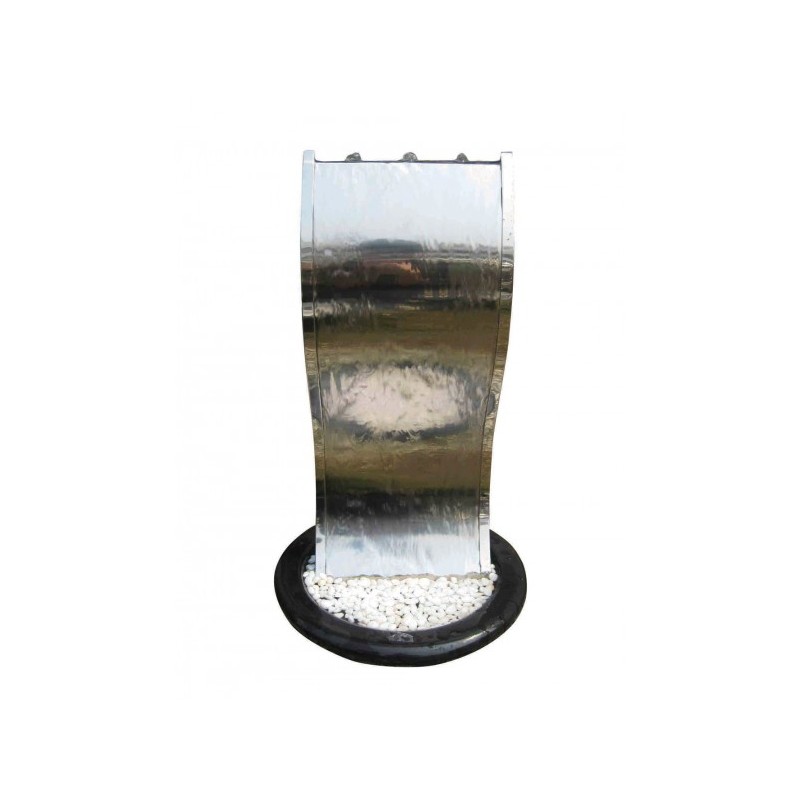 Table d'eau rond en acier corten 120 x 75CM - Avec 1 fontaine + LED —