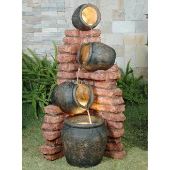 Four Pots on Bricks Water...