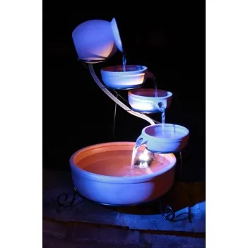 Fontanna ogrodowa misy terrakota zasilanie solarne.