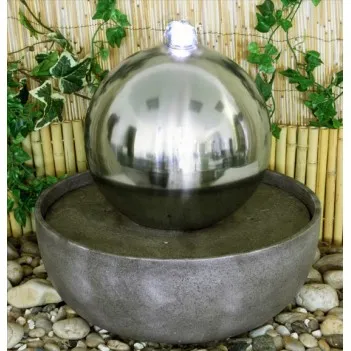 Fontanna 45cm  Kula stal nierdzewna LED