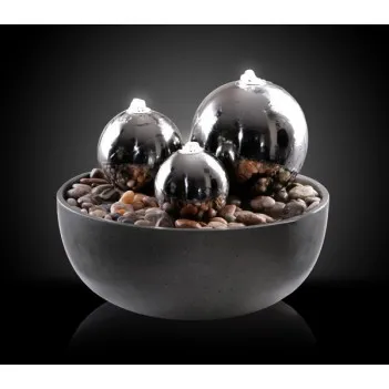 Fontanna 3 Kule ze stali nierdzewnej,LED