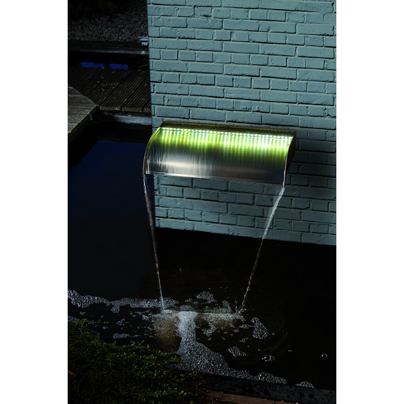 Nevada 60 waterfall stainless steel with LED lighting 13x60x33cm