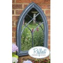Gothic Wooden Effect Glass Garden Mirror