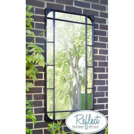 Metal Rectangular Glass Garden Mirror