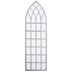 Wysokie gotyckie szklane lustro ogrodowe w kształcie łuku