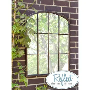 Metal Arched Glass Garden Mirror