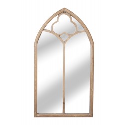 Drewniane gotyckie szklane lustro ogrodowe