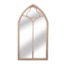 Wooden Gothic Glass Garden Mirror