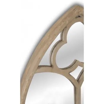 Wooden Gothic Glass Garden Mirror