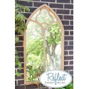 Wooden Gothic Glass Garden Mirror
