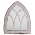 Gothic Arched Rustic Wooden Garden Mirror