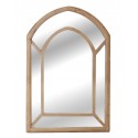 Drewniane gotyckie szklane lustro ogrodowe iluzja