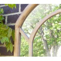 Drewniane gotyckie szklane lustro ogrodowe iluzja