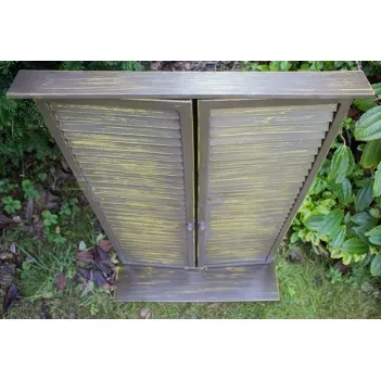 Country Shuttered Window Glass Garden Mirror