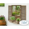 Country Shuttered Window Glass Garden Mirror