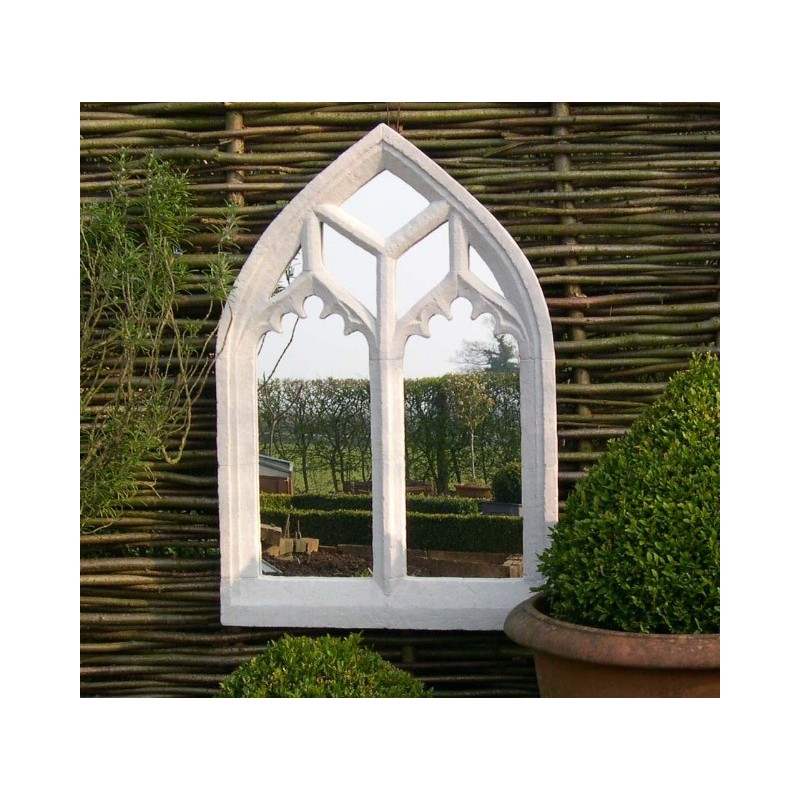 Ornate Gothic Outdoor Glass Mirror